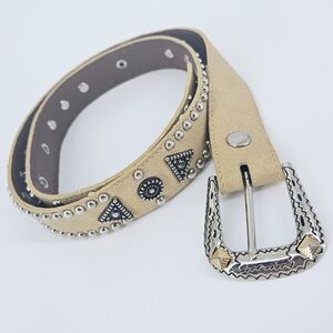 Jana Vintage Light Tan Leather Buckle Belt Medium